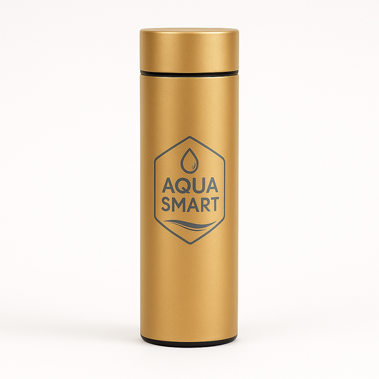 AquaSmart Goud - Slimme RVS Waterfles met LED-display - 500mL