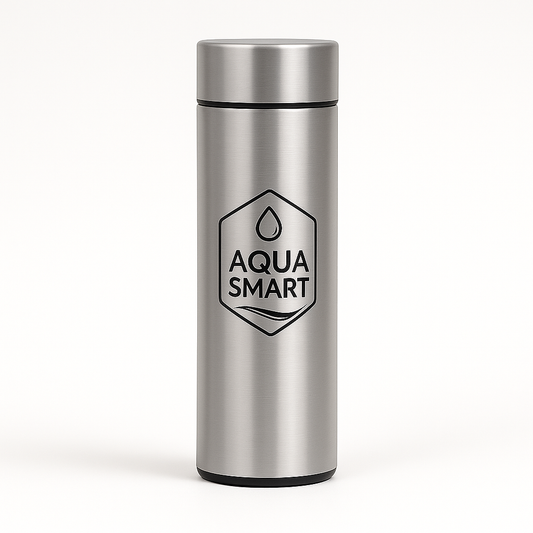 AquaSmart Zilver - Slimme RVS Waterfles met LED-display - 500mL