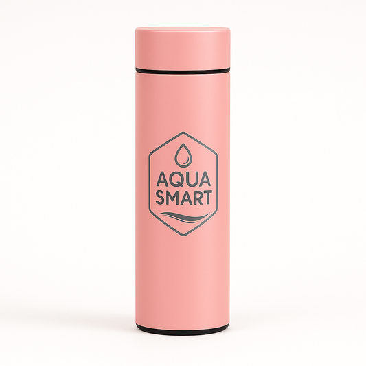 AquaSmart Roze - Slimme RVS Waterfles met LED-display - 500mL