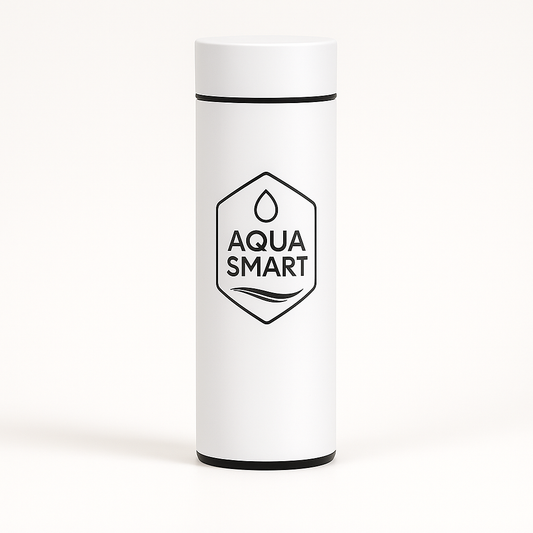 AquaSmart Wit - Slimme RVS Waterfles met LED-display - 500mL