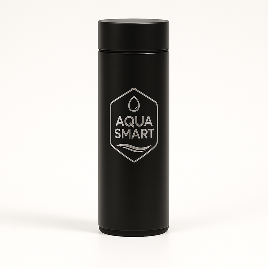 AquaSmart Zwart - Slimme RVS Waterfles met LED-display - 500mL