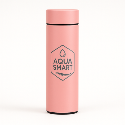 AquaSmart Roze - Slimme RVS Waterfles met LED-display - 500mL